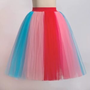 colorful tulle skirt on the grey background