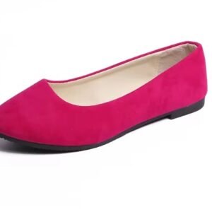 fuchsia flats on the white background