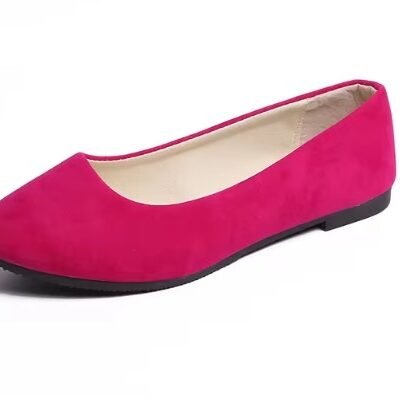 fuchsia flats on the white background