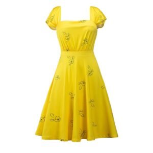 la la land yellow dress on the white background