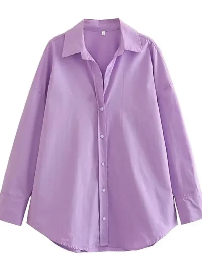 lavender blouse front view, white background
