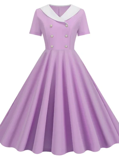 lavender vintage dress on the white background