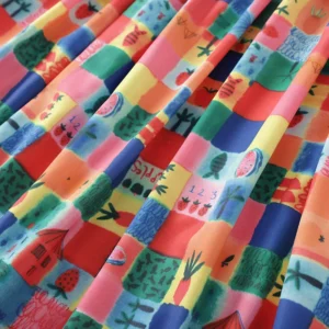 the fabric of multicolor dress