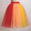 multicolored tulle skirt on the grey background