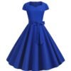 navy blue formal dress on the white background