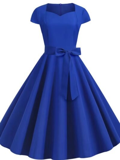 navy blue formal dress on the white background