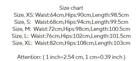 orange pants size chart