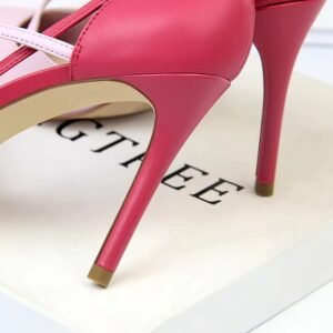 the heel part of pink color heels