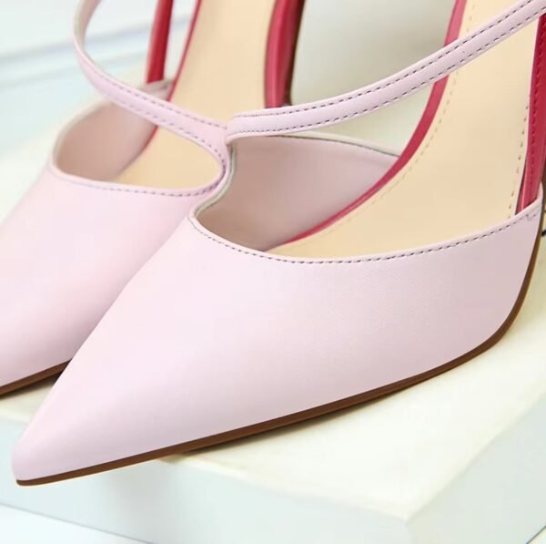 the material of pink color heels