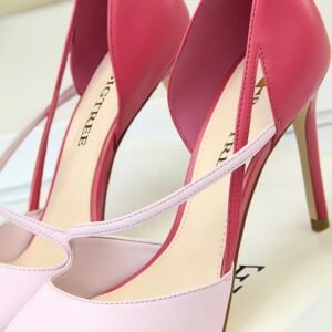 the straps of pink color heels