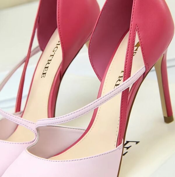 the straps of pink color heels