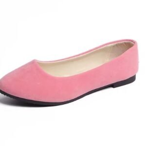 pink flats on the white background