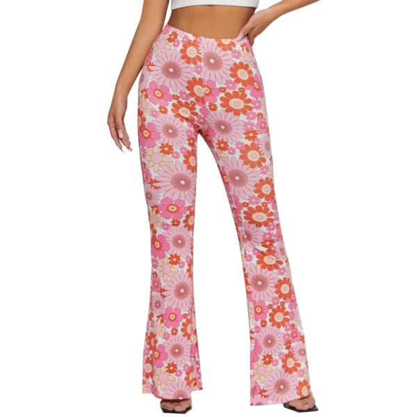 woman standing in the pink floral pants