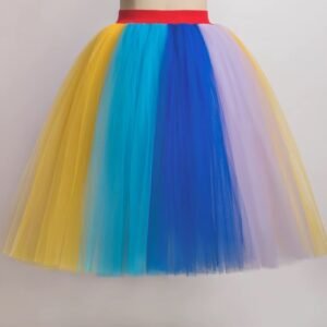 rainbow tulle skirt on the grey background