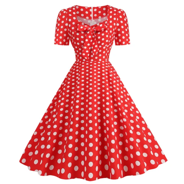 red polka dot dress on the white background