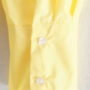 the sleeve and the buttons of yellow blouse