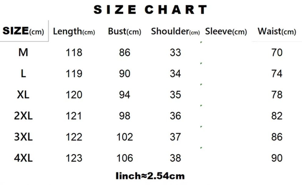 yellow boho dress size chart