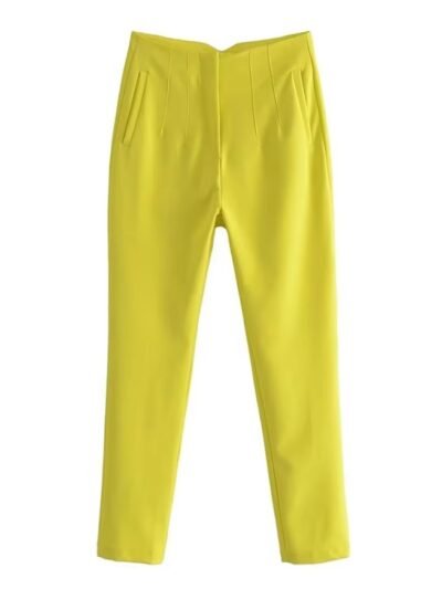 yellow pants on the white background