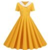 yellow vintage dress on the white background