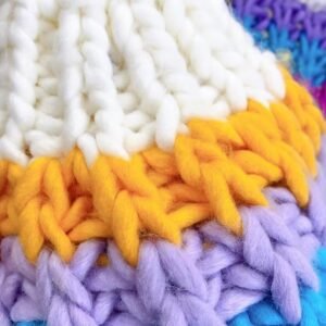 the fabric of colorful knit cardigan