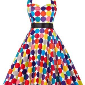 colorful polka dress on the white background