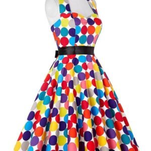 polka dot dress turned to the right side on the white background