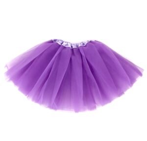 Colorful Skirt collection front view, featuring a purple tulle skirt from Marysia's Colorful Closet