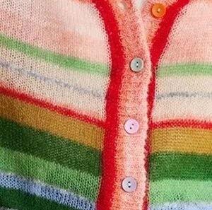 the fabric of colorful striped cardigan