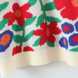 the bottom part of the floral sweater