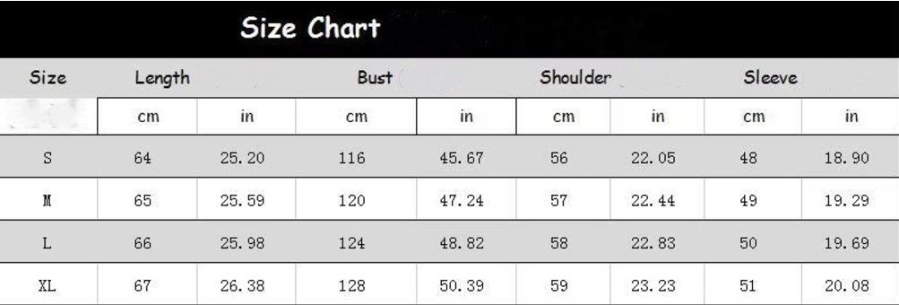 floral sweater size chart