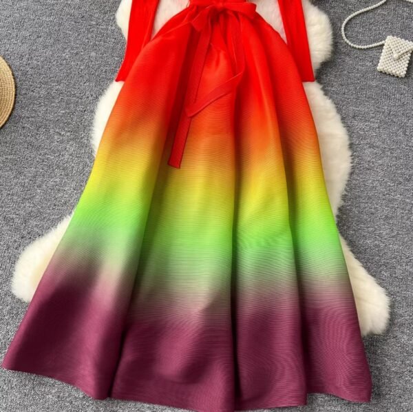 the bottom part and the skirt of the gradient dress