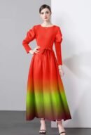 woman wearing gradient dress