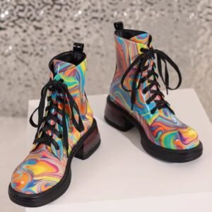 multicolor boots on the silver background