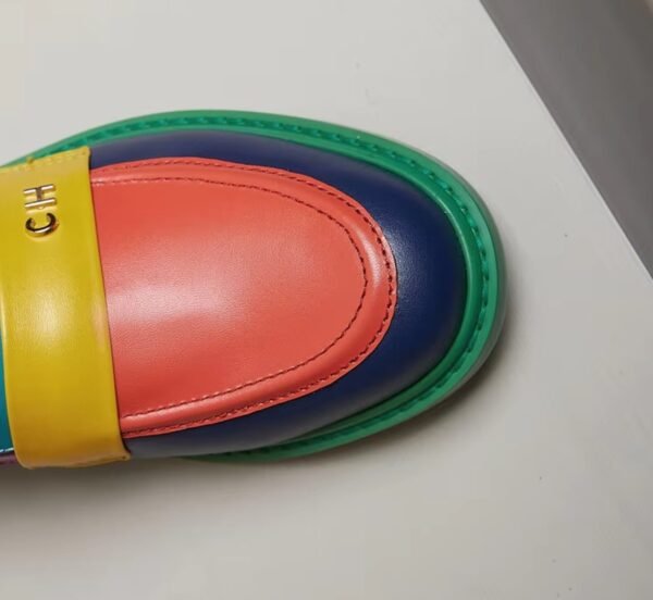 front part of multicolor loafers