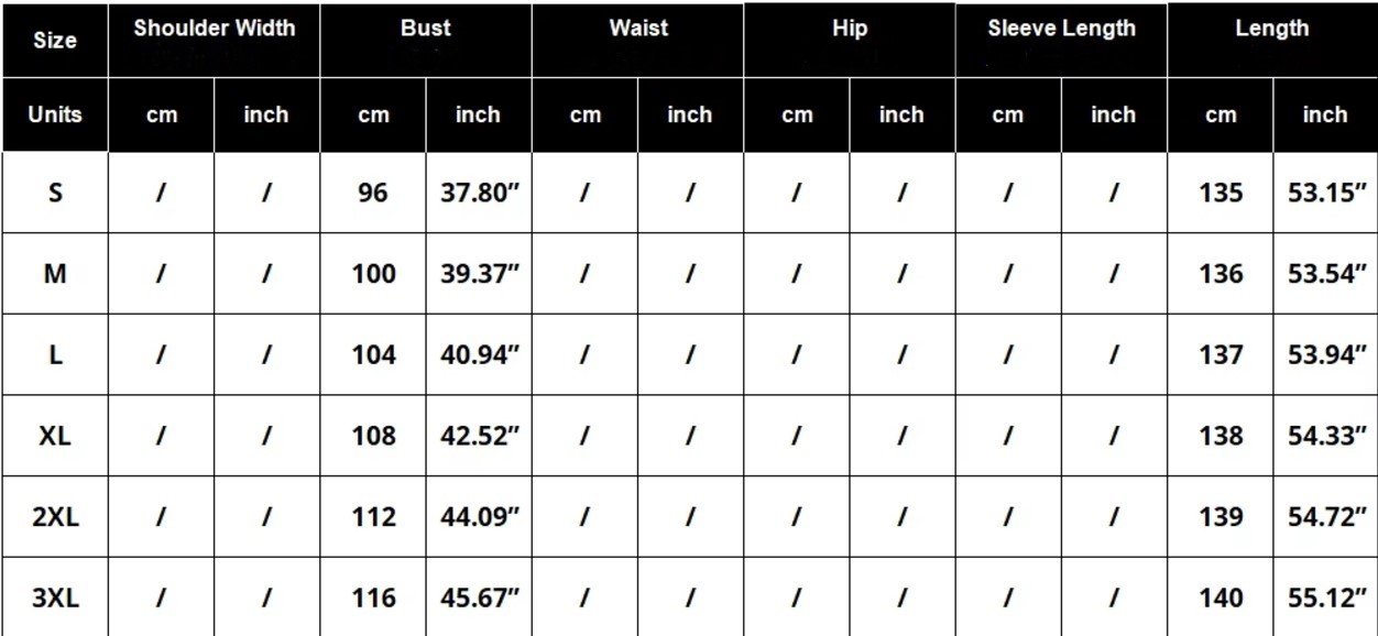 pastel colored dress size chart