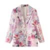 pink floral blazer on the white background