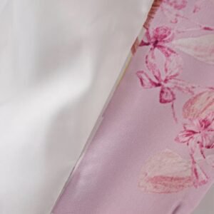 the inside and outside fabric of the pink floral blazer