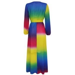 the back side of the rainbow dress on the white background