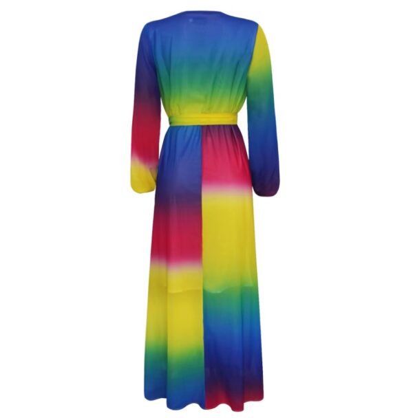 the back side of the rainbow dress on the white background