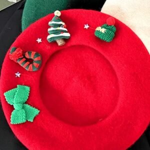 the material of red Christmas beret