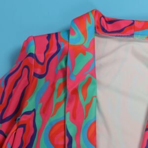 collar of abstract colorful blazer