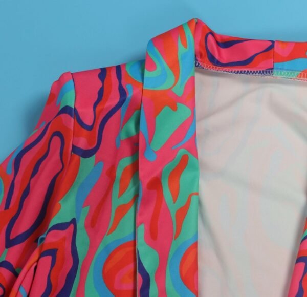 collar of abstract colorful blazer