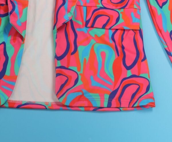 pocket of abstract colorful blazer