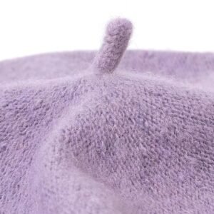 the top of lavender colorful beret with buttons