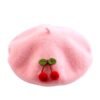 colorful cherry beret on the white background