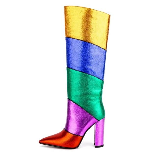 colorful high boots on the white background