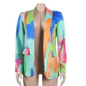 colorful pattern blazer on a mannequin