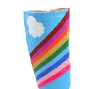 the upper part and material of colorful rainbow boots