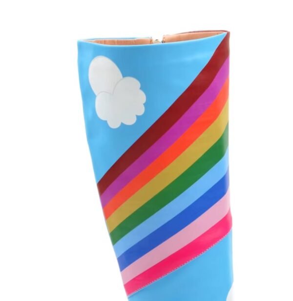 the upper part and material of colorful rainbow boots