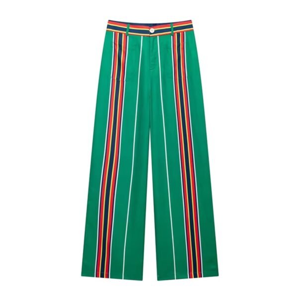 green colorful striped pants on the white background